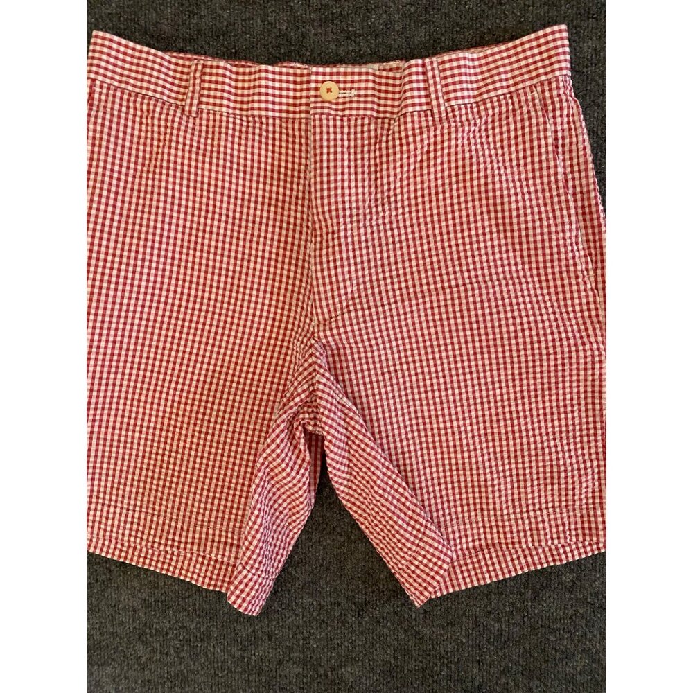 SOUTHERN TIDE Men's 33 Seersucker 9" Skipjack‎ Shorts Pink/White Summer Classic